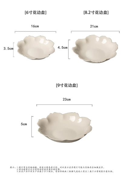 color petal household ceramic dish hotel restaurant tableware.