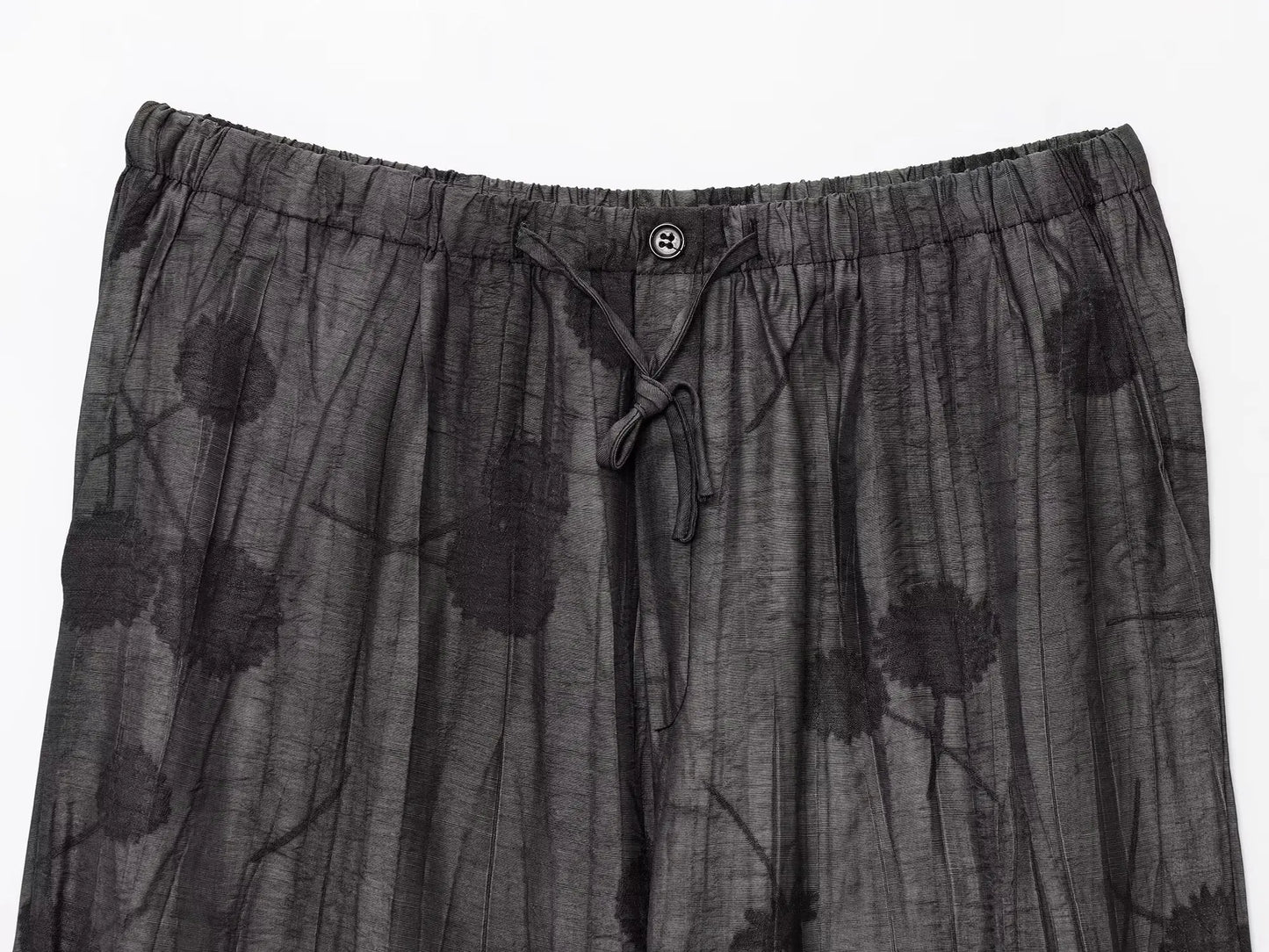 Women Print Long Pants Sets For Women Lapel Half Sleeve Single Breasted Shirts + High Waist Lace-Up Wide Leg Pants