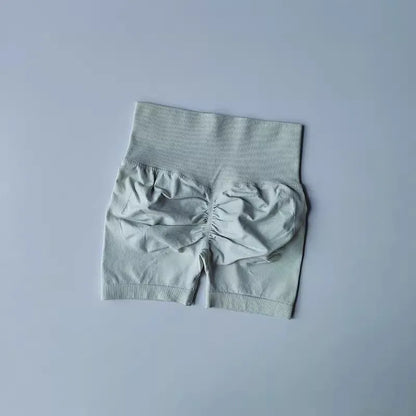 Summer High-Waist Women's Yoga Shorts Breathable Fitness Butt Lift Sports Running Shorts Cycling Push-Up Workout Gym Shorts.