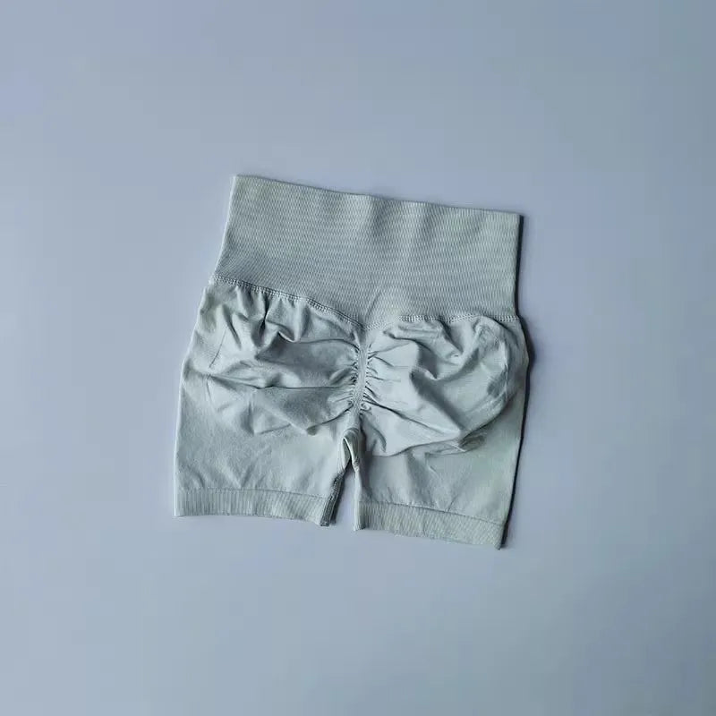 Summer High-Waist Women's Yoga Shorts Breathable Fitness Shorts Butt Lift Sports Running Cycling Push-Up Workout Gym Shorts.