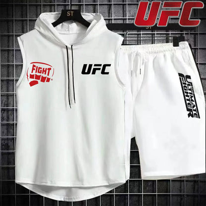 New Summer Men's Two Piece Set Casual T-Shirt and Shorts Set Fashion Short Sleeve Tracksuit Men Women Sports Suit Hooded T-shirt.