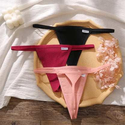 7Pcs/Set Women’s Sexy Panties Seamless Cotton Low Rise Thongs Fashion Solid Color Soft Breathable Underwear Female Cozy G-string.