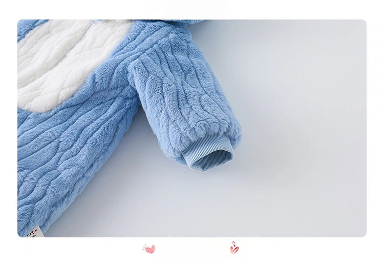 MINISO Stitch Winter Baby Verdickte Gepolsterte Baumwolle Kletterkleidung Niedlicher Säuglingsbodysuit Warmes Ausgehen Outfit Kawaii 0-1 Jahre.