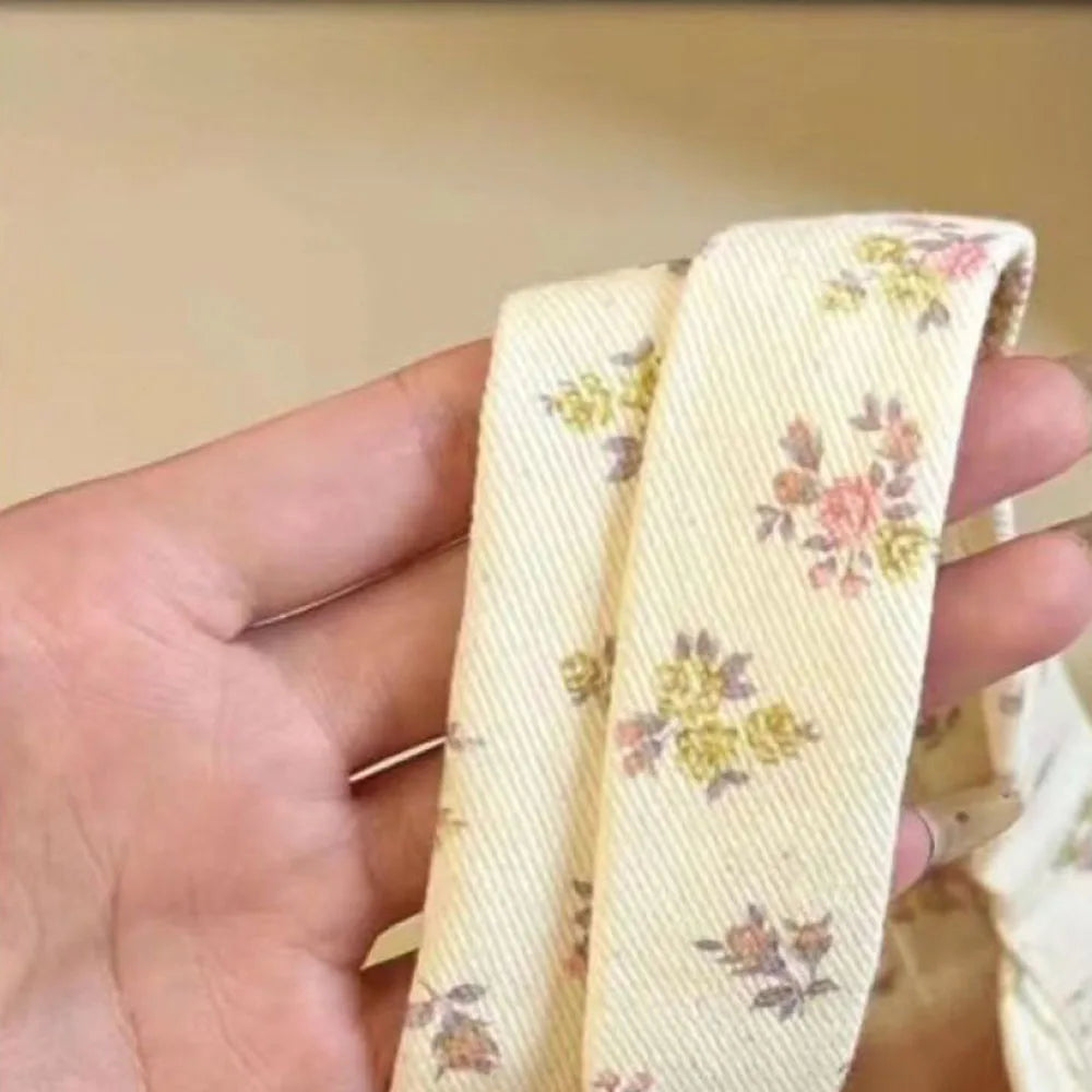 Large Capacity Printed Tote Bag Fashion Sweet with Lace Bow Storage Handbags Canvas Handbag.