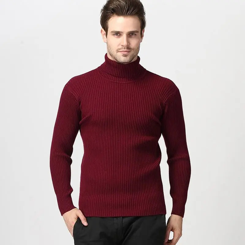Turtleneck Pullovers Sweaters Men 2020 Autumn Winter Solid Color Long Sleeve Knitting Sweater Thickening Men's Bottoming Shirt