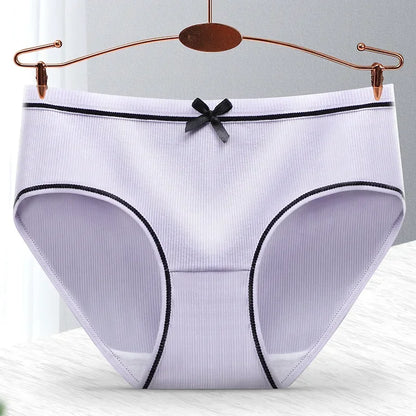 Ladies Cotton Underwear Panties Girls Sexy Seamless Antibacterial Crotch Breathable Briefs Mid-waist Large Size Women's Panties.