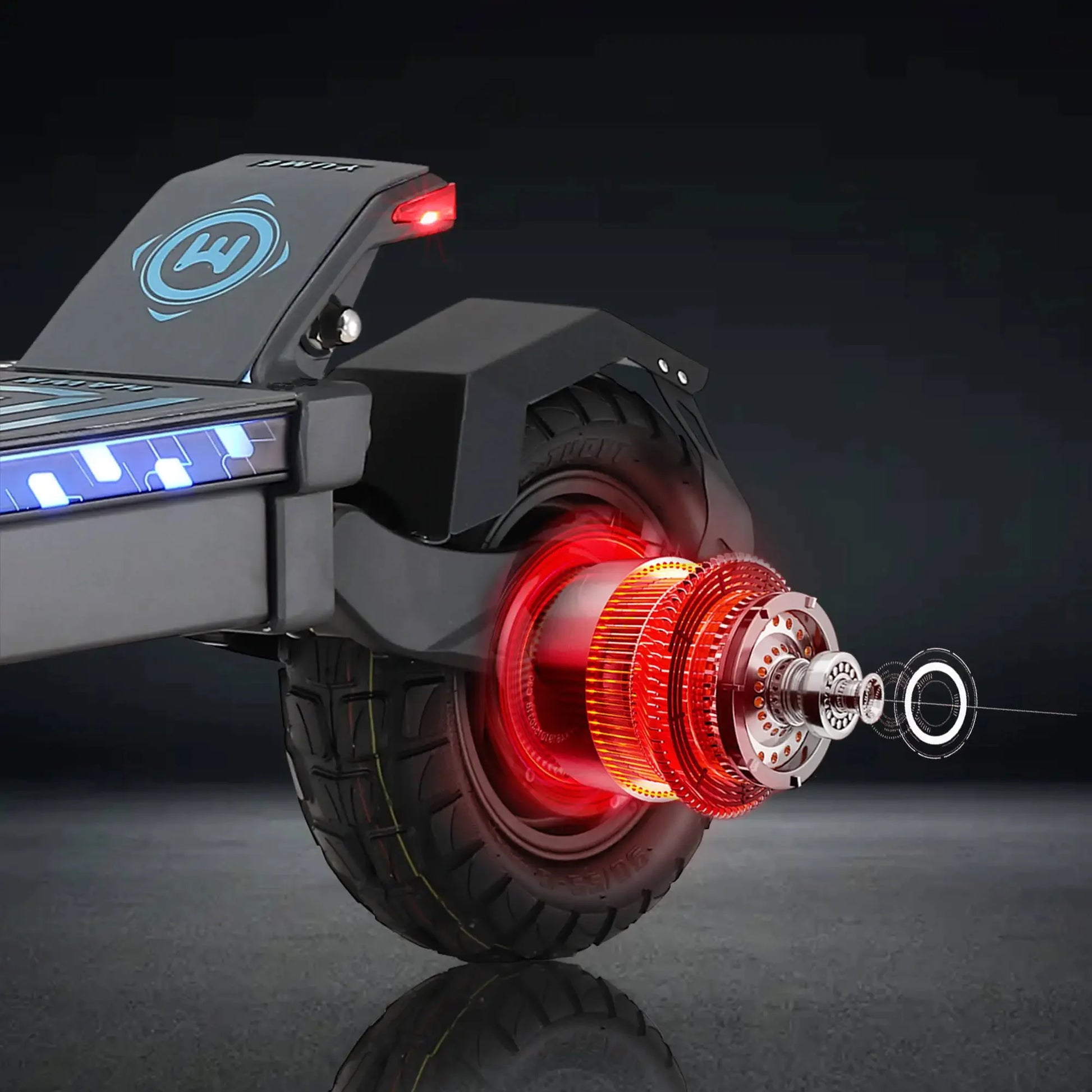 YUME HAWK Electric Scooter,  1200W*2 Powerful Motor 60V 22.5Ah Battery 70km/h Max Speed 10x3.15' Tubeless Tires Adult Escooter.