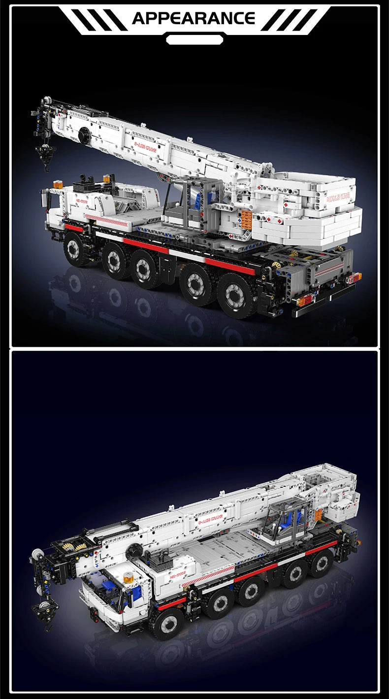 Mould King 17075 Technical Car Toys The RC Motorized LTM 1110 Crane Building Block Heavy-Duty Truck Brick Kids Christmas Gift.