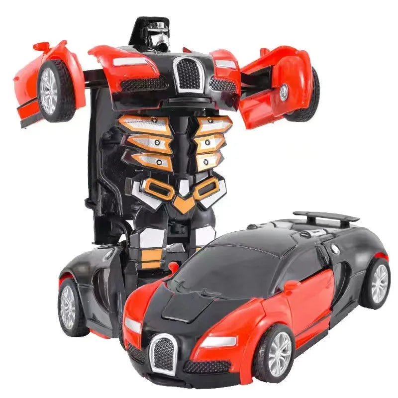 2 in 1 One-key Collision Deformation Car Toys Automatic Transformation Robot Plastic Vehicles Boys Toy Model Car Kids Baby Gift.