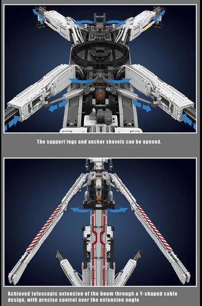 Mould King 17007 17008 Technical Truck Building Block Remote Control Liebherred LTM 11200 Crane Model Kids Christmas Car Toys.