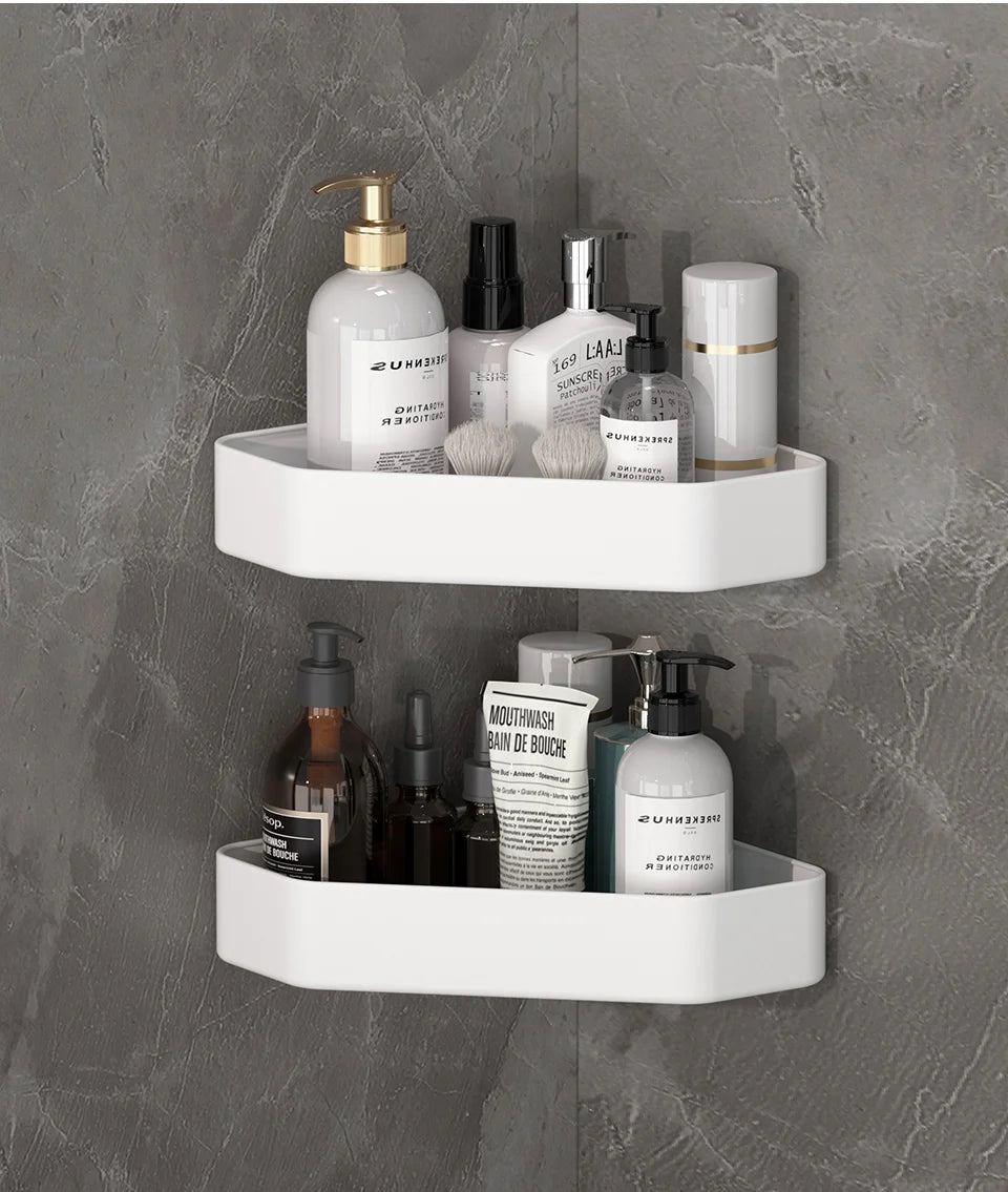Bad Regal Küche Lagerung Organizer Aluminium Legierung Shampoo Rack Dusche Regal Bad Zubehör Kein Bohrer Regal
