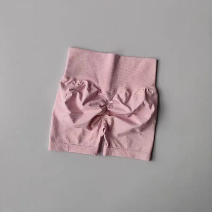 Summer High-Waist Women's Yoga Shorts Breathable Fitness Shorts Butt Lift Sports Running Cycling Push-Up Workout Gym Shorts.