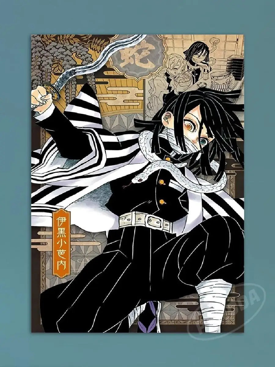 Modern Anime Canvas Wall Art  Demon Slayer Shinazugawa Sanemi Poster  Modular Home Decor for Living Room  Printed Painting.