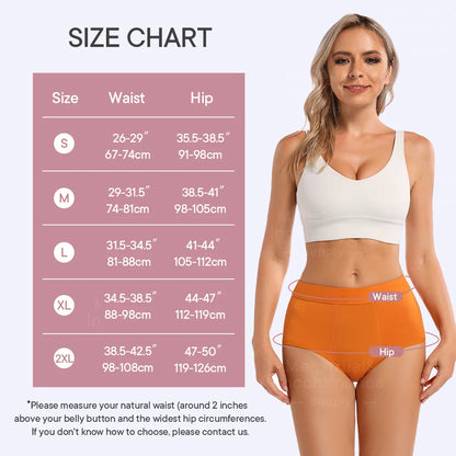 High Waist Menstrual Panties for Women 4-Layer Leakproof Protection Fast Absorbent Period Panties Heavy Flow Briefs.