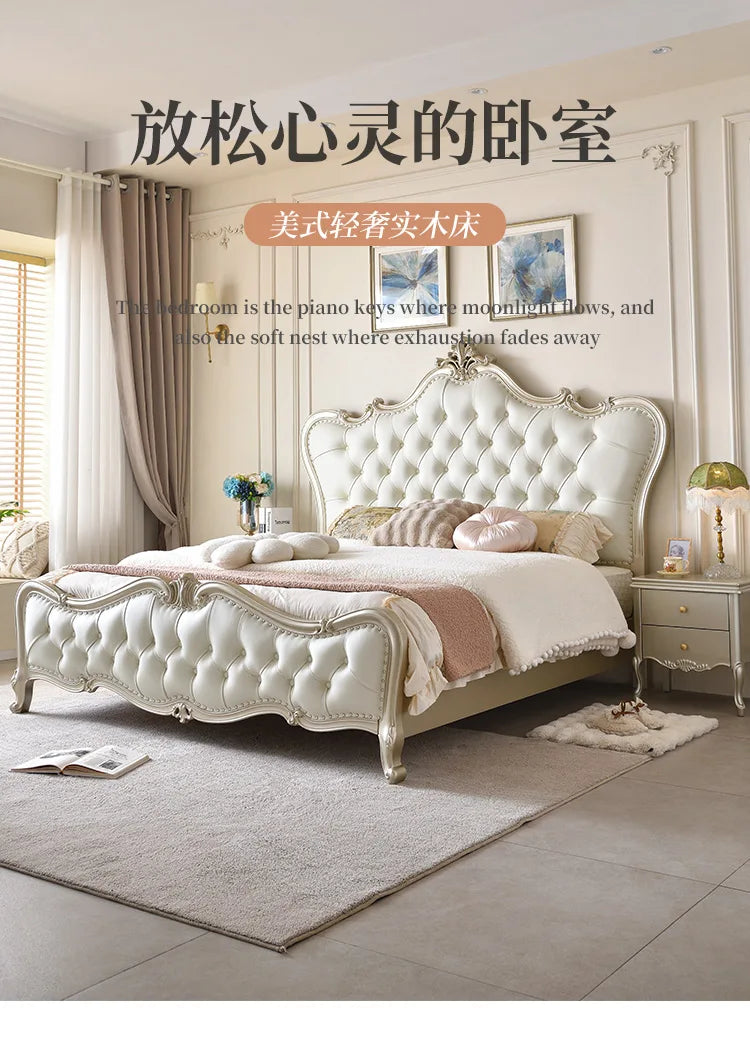 Design Modisches Bett Weißes Licht Luxus Chinesische Prinzessin Ästhetik Minimalistisches Bett Bequeme japanische Muebles-Möbel