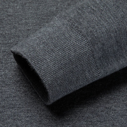 New Sweatwear Men's V Neck Basic Solid Color Sweaters Round Neck Elastic Pullovers Warm Autumn Knitted Oversized Sweater Men