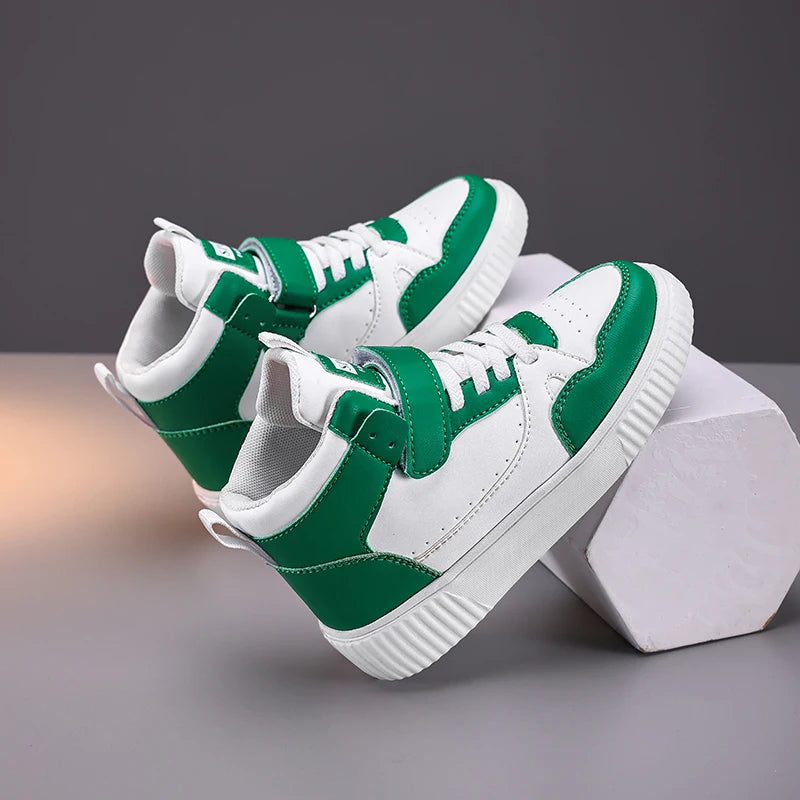 autumn boys sneaker high top children shoes luxury leather basketball shoes kids PU tennis sports shoes for boy size 28-39.