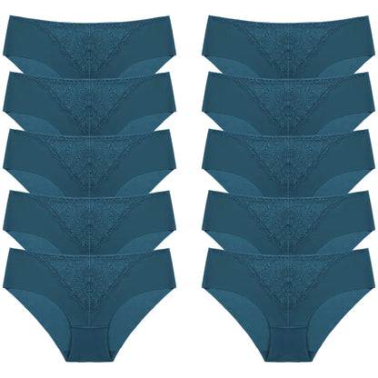 BZEL 10PCS/Set Women's Panties Exquisite Sweet Lace Underwear Sexy Lingerie Silk Satin Briefs Woman Comfort Breathable Underpant