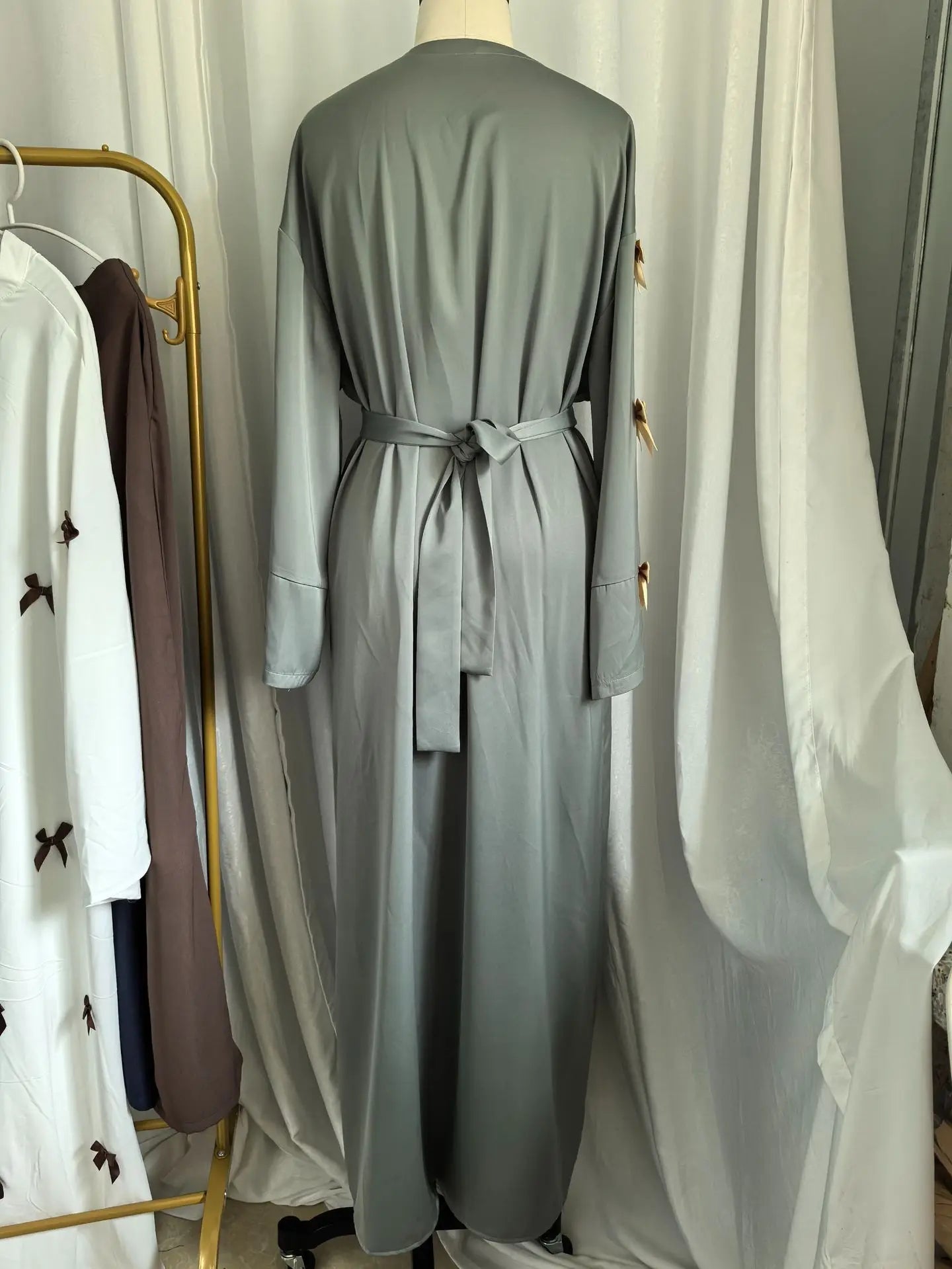 Eid Muslimischen Bogen Abaya Frauen Kleider Jalabiya Vestidos Largos Split Hülse Ramadan Marokko Dubai Lange Robe Party Islam Kaftan 2025.