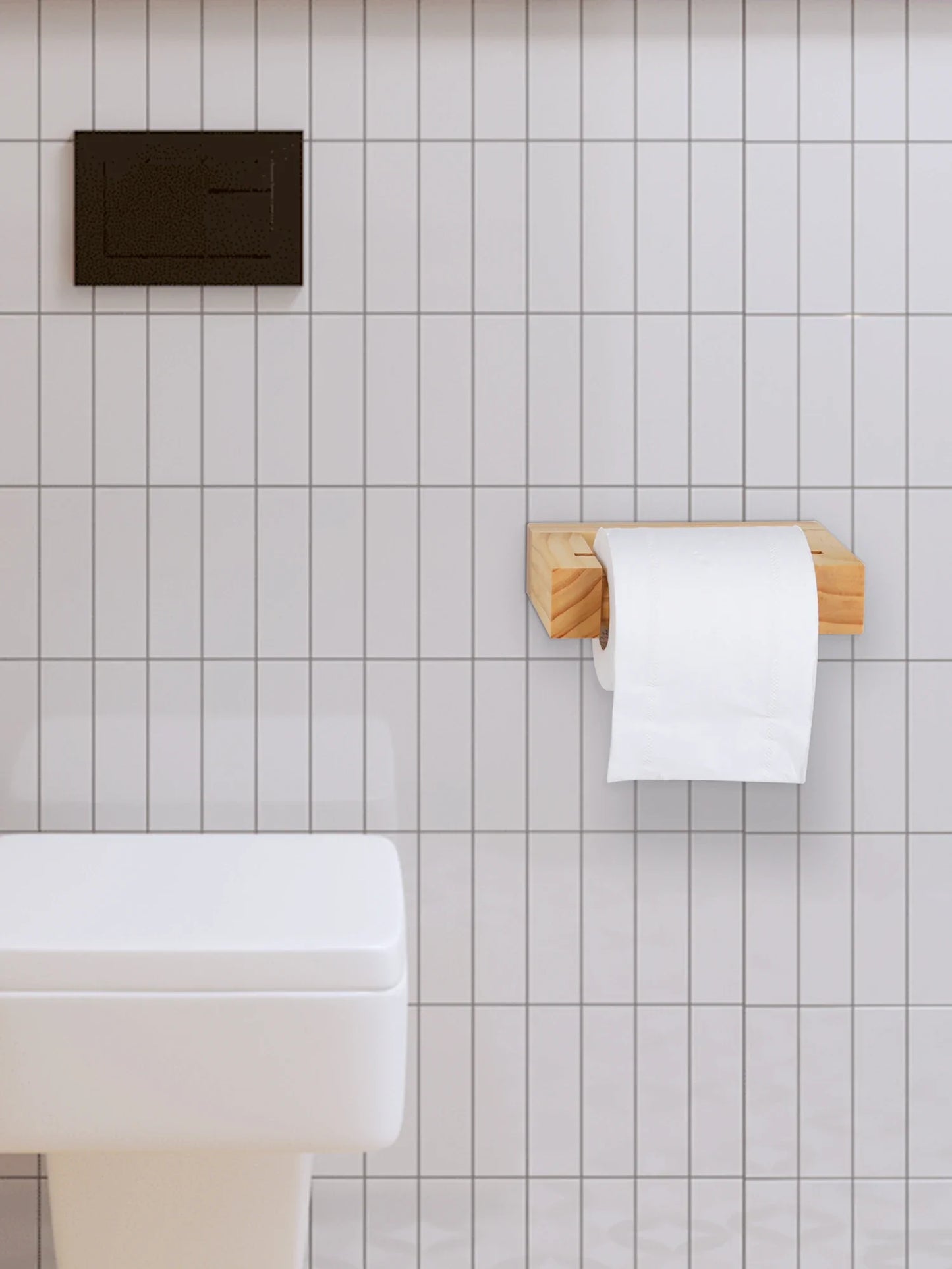 Nagel freier quadratischer Toiletten papier halter aus Holz Bad zubehör Hardware Papier handtuch halter Küchen rolle Papier halter