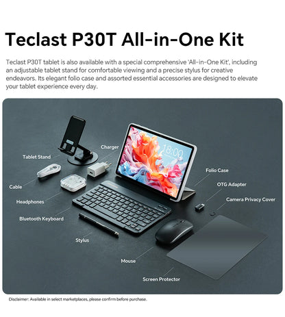 Teclast P30T Set 10.1" Tablet Android 14 T606 8-core Max 12GB RAM 128GB ROM 6000mAh Keyboard/Case/Mouse/Stylus/Headphone/Stand.