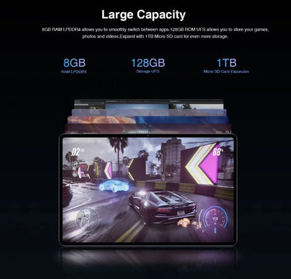 N-ONE NPad X1 Tablet PC 8GB RAM+128GB ROM 10.95'' 2000*1200 FHD IPS Android 13 4G LTE 8-Cores MTK G99 Fast Charging WIFI BT5.1.