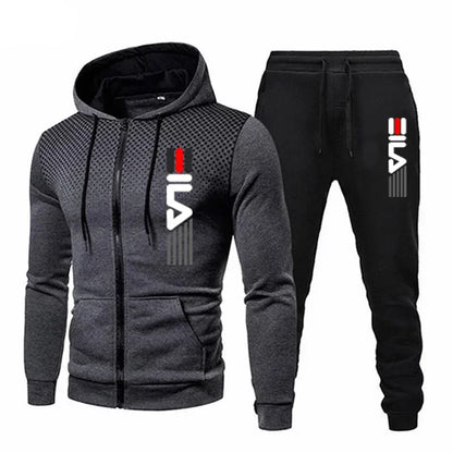 2025 Men's sportswear set, casual sports zipper cardigan, outdoor jogging multi-functional sportswear set, comfortable sportswea.