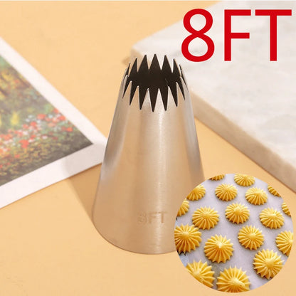 7FT 8FT 9FT Cake Decorating Tips Set Russian Open Star Piping Nozzles Tips Cupcake Cookies Icing Piping Pastry Nozzles.