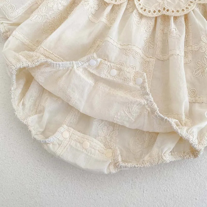 Frühling Baby Body Schwestern Kleid Blume Stickerei Kleid für Kleinkind Mädchen Kleinkind Outfit