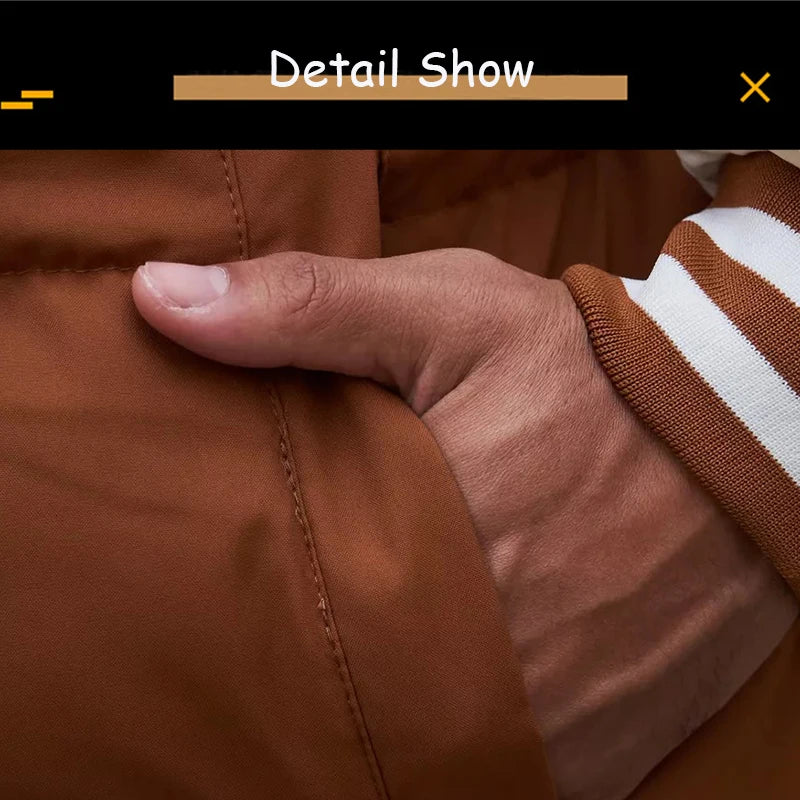 2025 New Winter Men Outdoor Windbreak Warm Travel Jacket Men Autumn Hooded Casual Fashion Sport Brand Loose Jacket Male Coat Top.