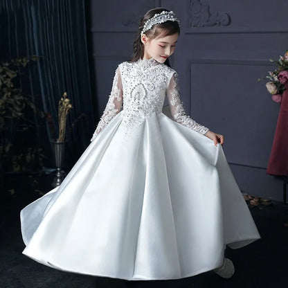 Mädchen Erstkommunion Kleid Blumen mädchen Hochzeit Pailletten Kleider für Kinder Klavier Leistung Vestidos Kinder Festzug Ballkleid.