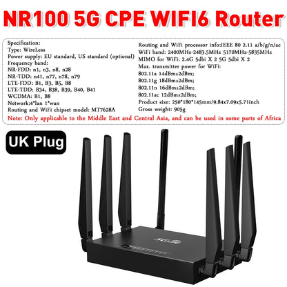 WIFI 6 5G WiFi Routers 1800Mbps 2.4G+5.8G Wifi 6 Wireless Router with SIM Card Slot CPE Wifi Modem Hotsport Repeater Router.
