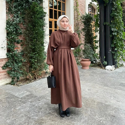 Ramadan Linen Abaya Dubai Turkey Islam Muslim Modest Dress Kaftan Prayer Clothes For Women Kebaya Robe Arabe Femme Musulmane.