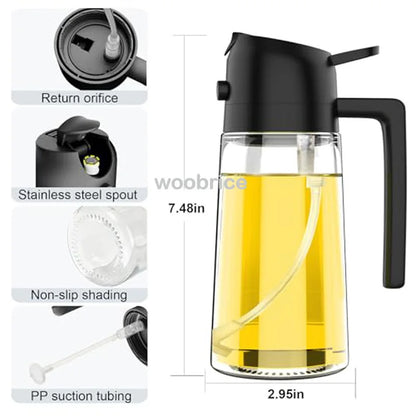 2in1 Kitchen Spray Oil Dispenser Oil Sprayer Polisher or Oil Brush for Air Fryer Salad Grilling Roasting Cooking Kitchen Acceeso.