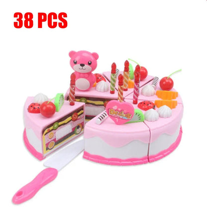 Pretend Play Tea Set Utensils Cut Kids Play House Birthday Cake Toys Children Toy Food Cake Model Girl Simulation Kitchen Coffee