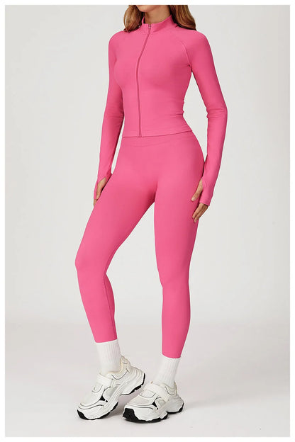 2PCS Yoga Suit Sports Set Women Gym Set Woman Tracksuit Running Workout Long Sleeve Sports Shirt Shorts and bra set Sport Outfit