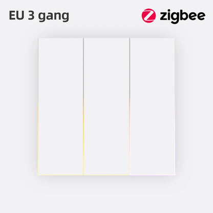 AVATTO Tuya Zigbee/WiFi Smart Lichtschalter mit Neutralleiter, Tasten-Rebound-Schalter mit Umgebungslicht-Unterstützung Alexa Google Home.