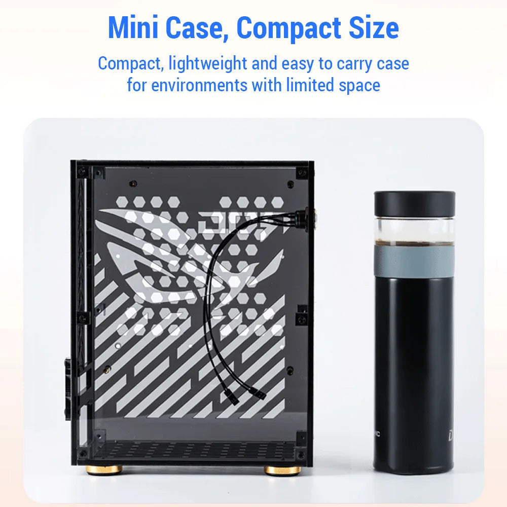 Portable Small Computer Case  Shell Compact PC Case Desktop PC Case Mini-ITX Motherboard FLEX Power Supply PC chassis.