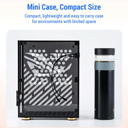 Portable Small Computer Case  Shell Compact PC Case Desktop PC Case Mini-ITX Motherboard FLEX Power Supply PC chassis.