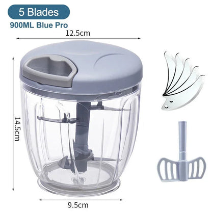 Manual Meat Mincer 500/900ML Garlic Chopper Kitchen Cooking Accessories Vegetable Onion Cutter Rotate Garlic Press Crusher.