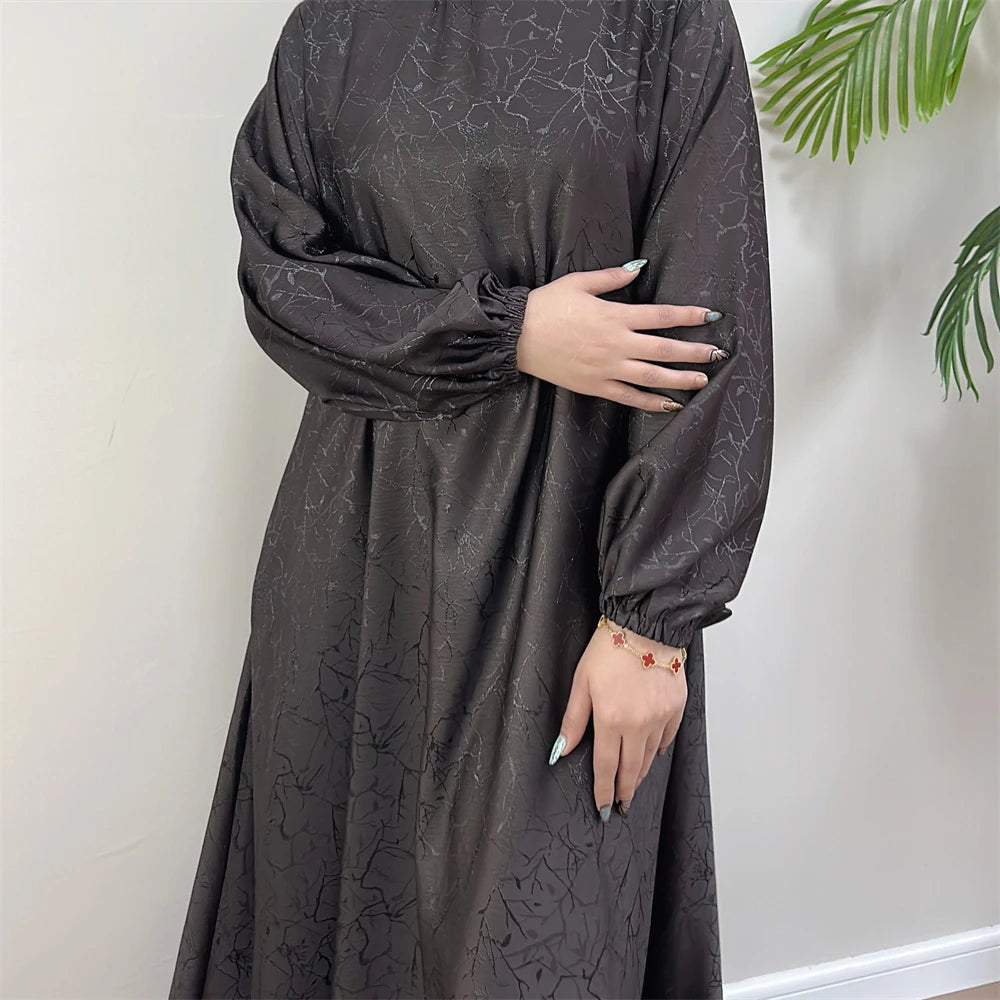Ramadan Eid Satin Dubai Long Modest Dress Abaya Damen Islam Muslim Kaftan African Dresses For Women Kebaya Robe Femme Musulmane.