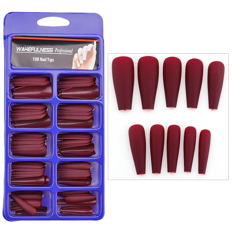 Long Matte Nails Beauty Nails Cute Stiletto Nails Long Pointy 100pcs/Box  Matte Black Stiletto Nails - Full Set  Edgy Black N.