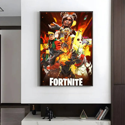 1pc F-Fortnites Poster HD art sticky wall waterproof home living room bedroom bar aesthetic decoration