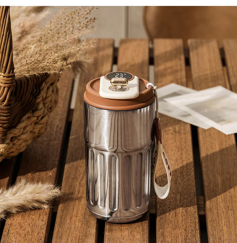 450ml Thermos Bottle Smart Display Temperature 316 Stainless Steel Vacuum Cup Office Coffee Cup Business Portable Thermal Mug.