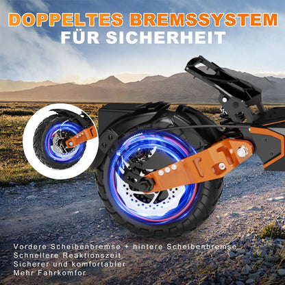 RCB Electric Scooter Adult, D7 ABE,100km Range, 20km/h, 148kg Load - 10" Vacuum Tire, Dual Disc Brake, Waterproof  3-Speed Modes.
