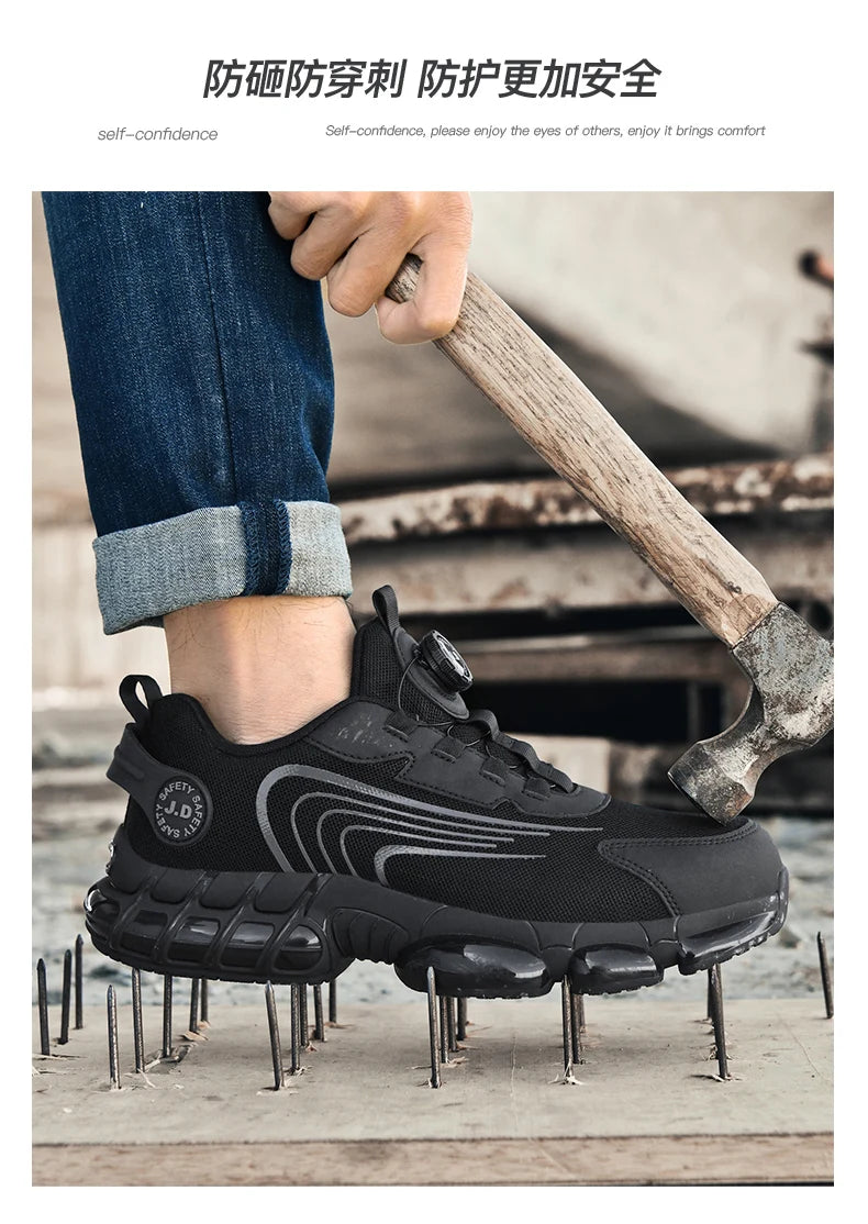 Men's Military Tactical Boots Army Boots Men Side Zipper Military Boots Men Anti-Slip Ankle Boots Work Safety Shoes Hiking Shoe