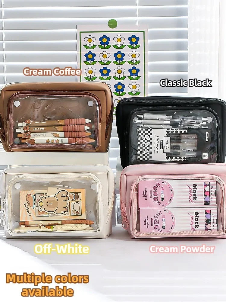 Neue 9-lagige doppelseitige abnehmbare Bleistifttasche mit großem Fassungsvermögen, wendbare Schreibwarentasche für Studenten, multifunktionale Aufbewahrungstasche.