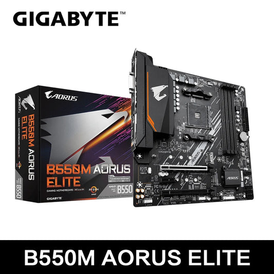 GIGABYTE New B550M AORUS ELITE Motherboard Micro-ATX Socket AM4 For Ryzen 5000 4000 3000 Series CPU Dual Channel DDR4 SATA3 M.2.