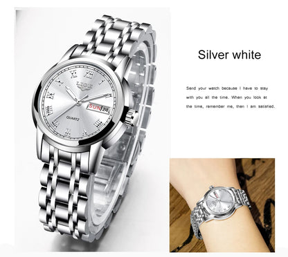 LIGE 2025 New Gold Watch Women Watches Ladies Creative Steel Women's Bracelet Watches Female Waterproof Clock Relogio Feminino.