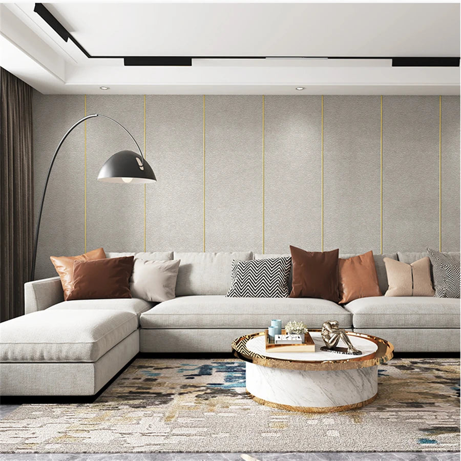 Leinen 3D Schaum Selbstklebende PVC Einfarbig Verdickte Wasserdichte Hintergrund Wand Renovierung Tapete Wand Aufkleber Wohnkultur